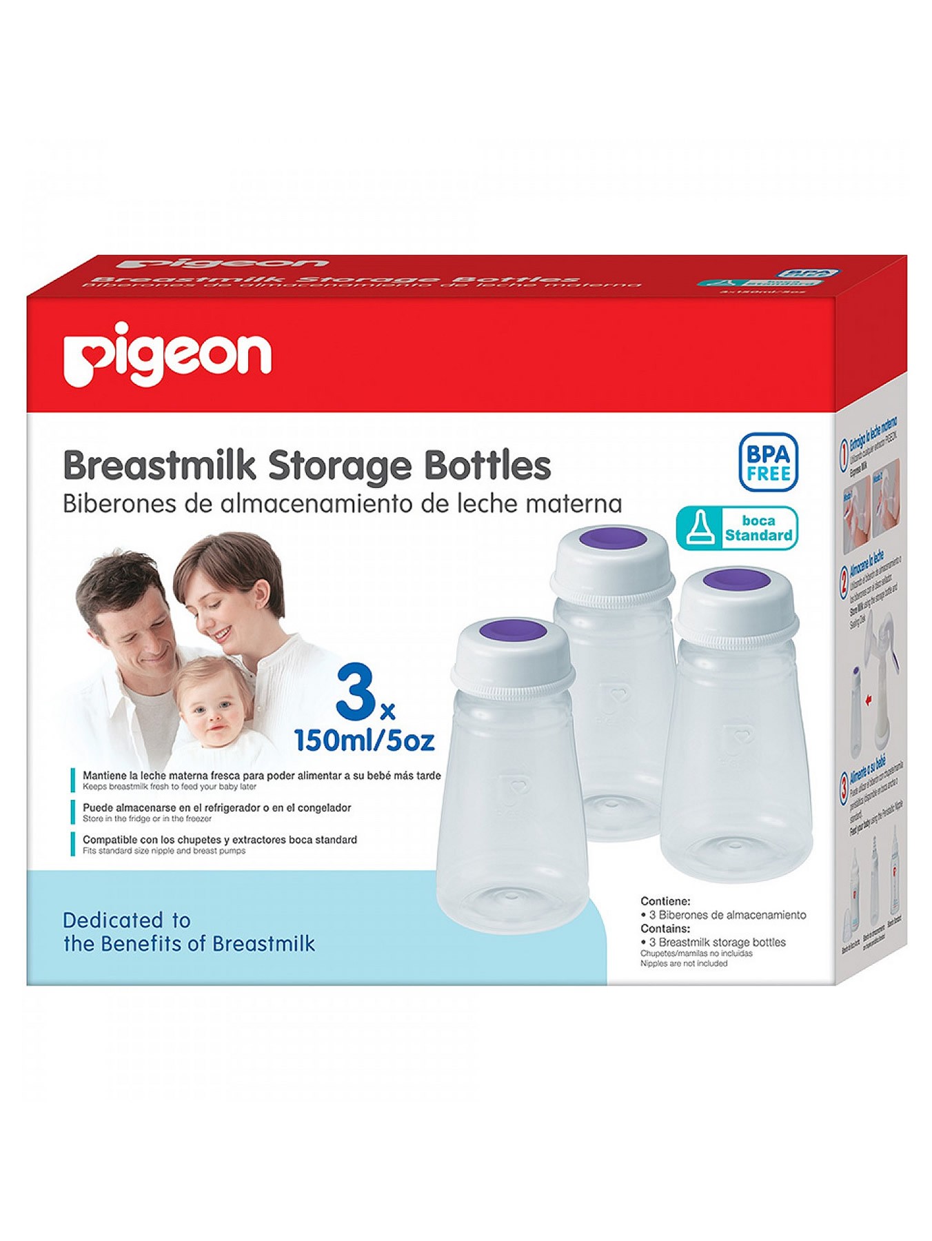 Pigeon-Set-3-Biberones-de-Almacenamiento-Boca-Estrecha-5oz-150ml01