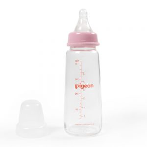 Pigeon – Biberón Peristáltico de Vidrio 180ml / 6oz. Rosado