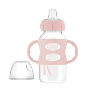 Biberón De Transición Con Asas Options + Boca Ancha Rosa – Dr. Brown’s